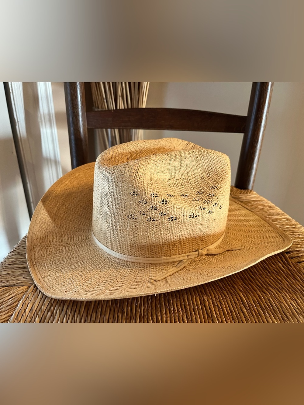 Smithbilt Hats Vented Straw Cowboy Hat - Size 7 3/8 Western Sun Hat